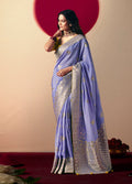 Monjolika Fashion Viscose Silk Lavender Saree With Rich Zari Weaving & Designer Tassels - Distacart