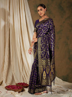 Sangria Woven Design Zari Kanjeevaram Saree - Distacart