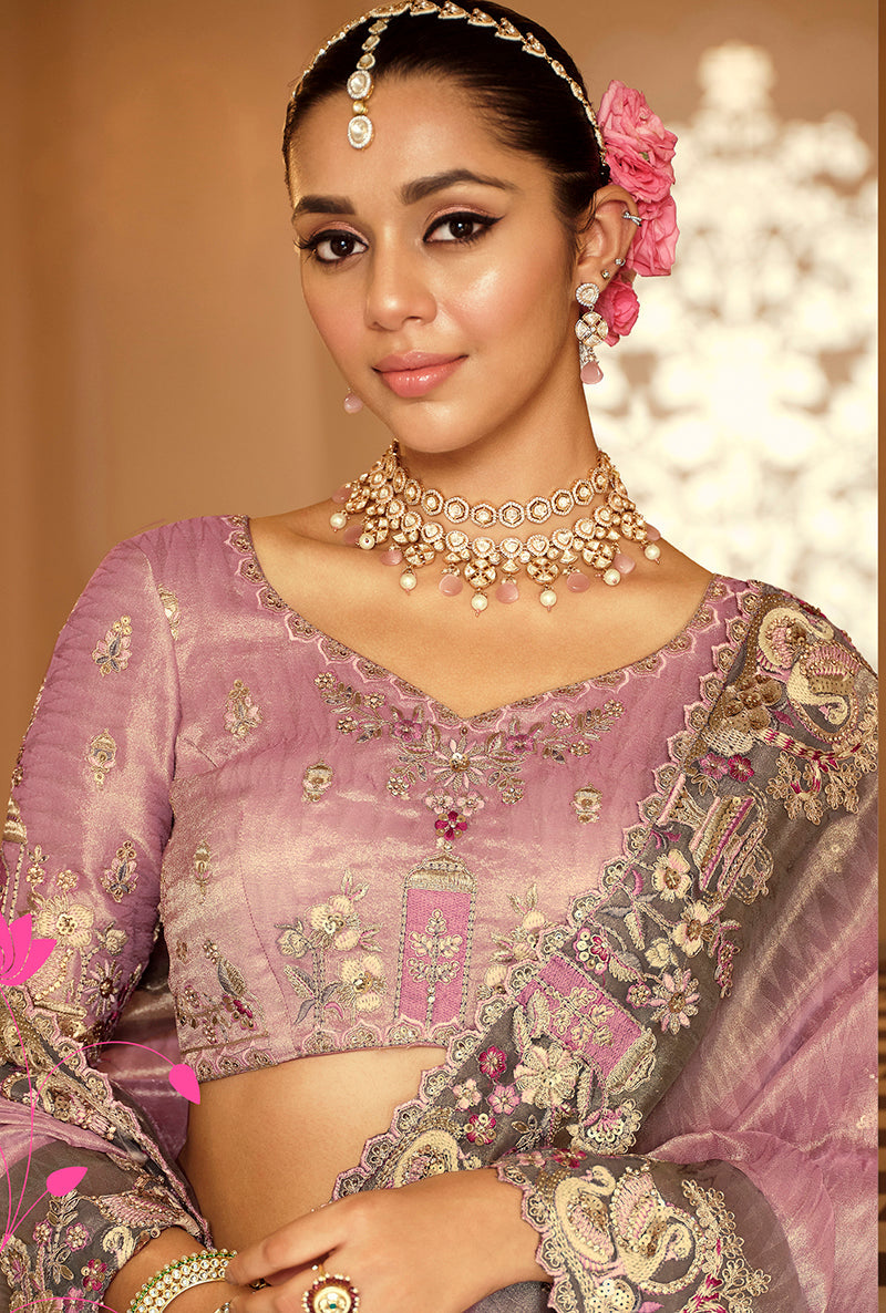 Monjolika Fashion Silk Blend Silk Saree In Onion Pink With Rich Meenakari Zari Weaving - Distacart