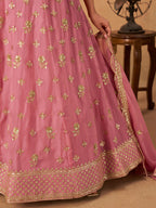 Monjolika Fashion Embroidered Pink Organza Trendy Lehenga Choli - Distacart
