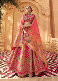 Monjolika Fashion Rani Pink Banarasi Silk Wedding Wear Lehenga With Embroidery Work - Distacart