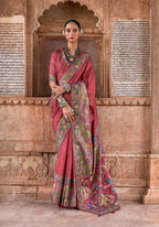 Monjolika Fashion Maroon Printed Silk Contemporary Saree - Distacart