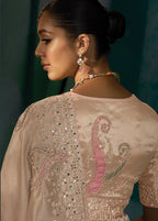 Monjolika Fashion Light Peach Silk With Thread, Moti Zarkan Work Beautiful Border Saree - Distacart