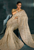 Monjolika Fashion Sky Blue With Cutdana Moti & Mirror Work Color Silk Blend Beautiful Border Saree - Distacart