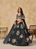 Monjolika Fashion Black Embroidered Art Silk Reception Trendy Lehenga Choli - Distacart