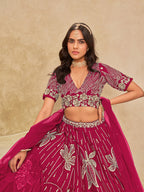 Monjolika Fashion Hot Pink Embroidered Art Silk Reception Trendy Lehenga Choli - Distacart