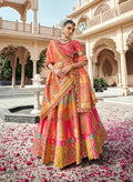 Monjolika Fashion Rani Pink Premium Banarasi Silk With Zarkan & Cutwork Wedding Wear Lehenga - Distacart