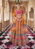Monjolika Fashion Mustard Multicolor Premium Banarasi Silk With Zarkan & Cutwork Wedding Wear Lehenga - Distacart
