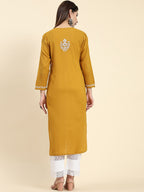 HOUSE OF KARI Ethnic Motifs Embroidered Chikankari Cotton Kurta