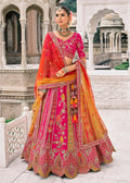 Monjolika Fashion Rani Pink Silk Bridal With Sequins Embroidery And Stone Work Lehenga - Distacart