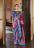 Monjolika Fashion Magenta Zari Woven Work Silk Indian Traditional Wear Saree - Distacart