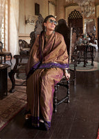 Monjolika Fashion Brown Exclusive Tussar Silk With Elegant Weaving Work Traditional Saree - Distacart