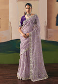 Monjolika Fashion Embroidered Lilac Fancy Fabric Party Designer Saree - Distacart