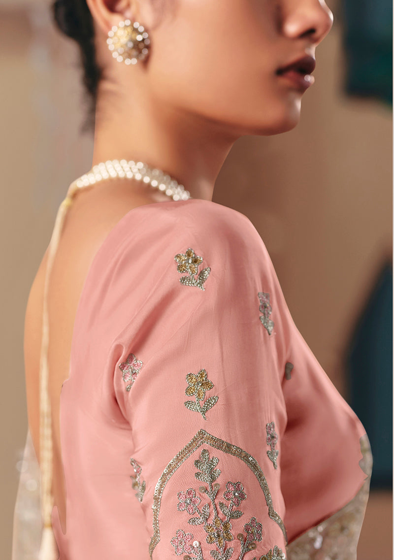 Monjolika Fashion Embroidered Cream Fancy Fabric Party Designer Saree - Distacart