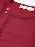 House of Pataudi Jashn Floral Embroidered Yoke Design Thread Work Angrakha Kurta