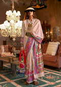 Monjolika Fashion Beige Silk Blend Printed Ceremonial Saree - Distacart