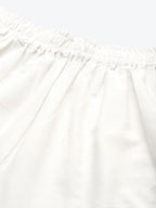 TAG 7 Women White Solid Hem Design Straight Palazzos
