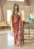 Monjolika Fashion Georgette Classic Saree with Fancy Work for Ceremonial in Rust - Distacart
