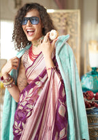 Monjolika Fashion Georgette Classic Saree with Fancy Work for Ceremonial in Purple - Distacart