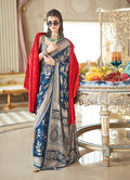 Monjolika Fashion Georgette Classic Saree with Fancy Work for Ceremonial in Navy Blue - Distacart