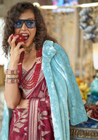 Monjolika Fashion Georgette Classic Saree with Fancy Work for Ceremonial in Red - Distacart