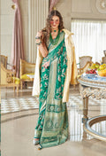 Monjolika Fashion Georgette Classic Saree with Fancy Work for Ceremonial in Sea Green - Distacart