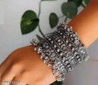 Tehzeeb Creations Women Silver Colour Oxidised Bangle With Ghungroo Style T - Distacart