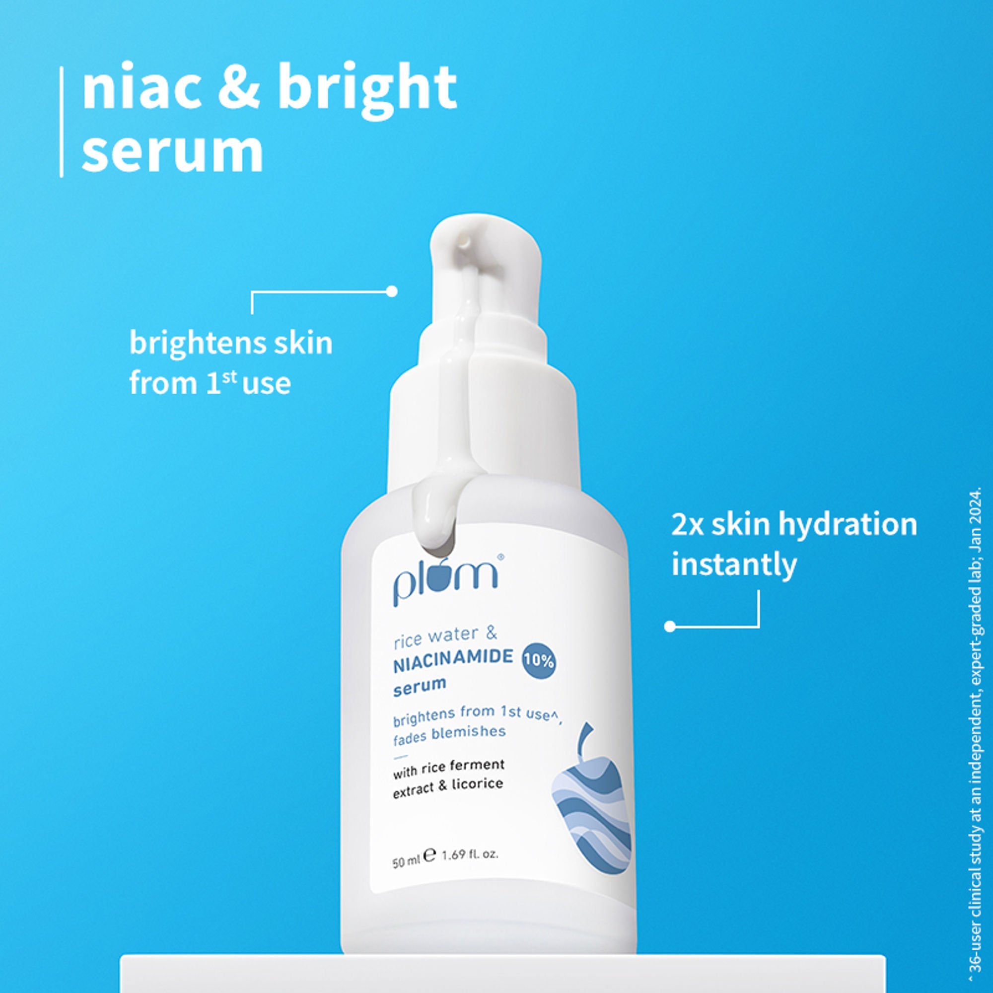 Plum Niacinamide Facewash, Toner & Face Serum Combo Tightens Pore, Fades Blemishes & Hydrates