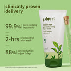 Plum Green Tea Face Wash, Serum And Moisturizer Trio With SPF 50 PA+++ For Acne Prone & Oily Skin