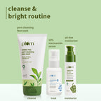 Plum Green Tea Face Wash, Serum And Moisturizer Trio With SPF 50 PA+++ For Acne Prone & Oily Skin