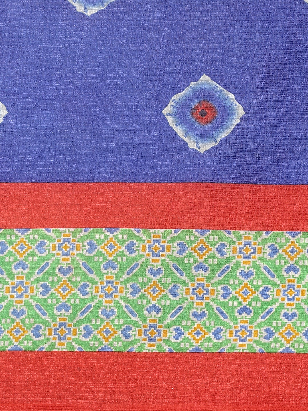 Saree Mall Blue & Off-White Dyed Effect Saree - Distacart
