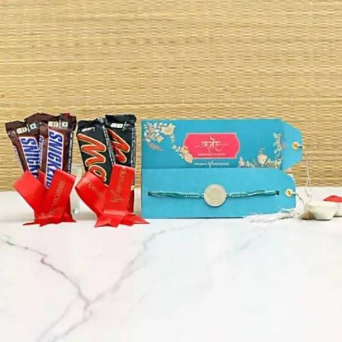 Hulk Metal Rakhi with Mars & Snickers Chocolate