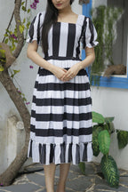 Aayaa Designer Printed One Piece Dress - Multi Color