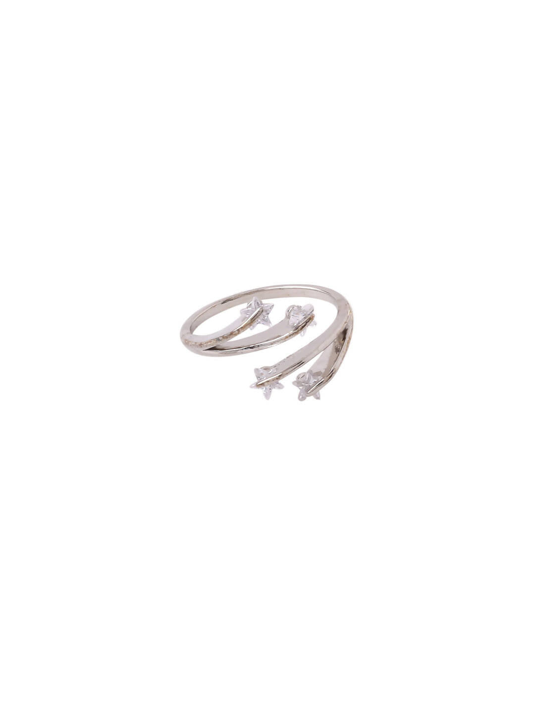 NVR Women's Stylish Latest Silver Plated Ring With Ad Stones