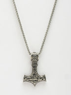 NVR Men's Silver-Plated Stainless Steel Pendant with Chain