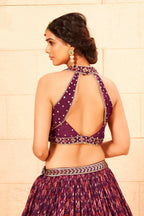 Purple Faux Georgette Sequence work Lehenga Choli with Dupatta - Dhvani