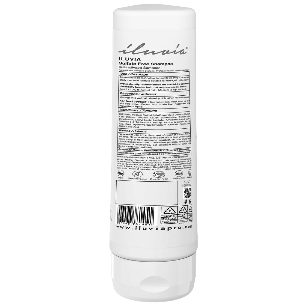 iluvia Professional Sulphate Free Shampoo