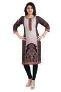 Snehal Creations Black Beauty Designer Digital Print Cotton Slub Fabric Long Kurti Tunic - Distacart