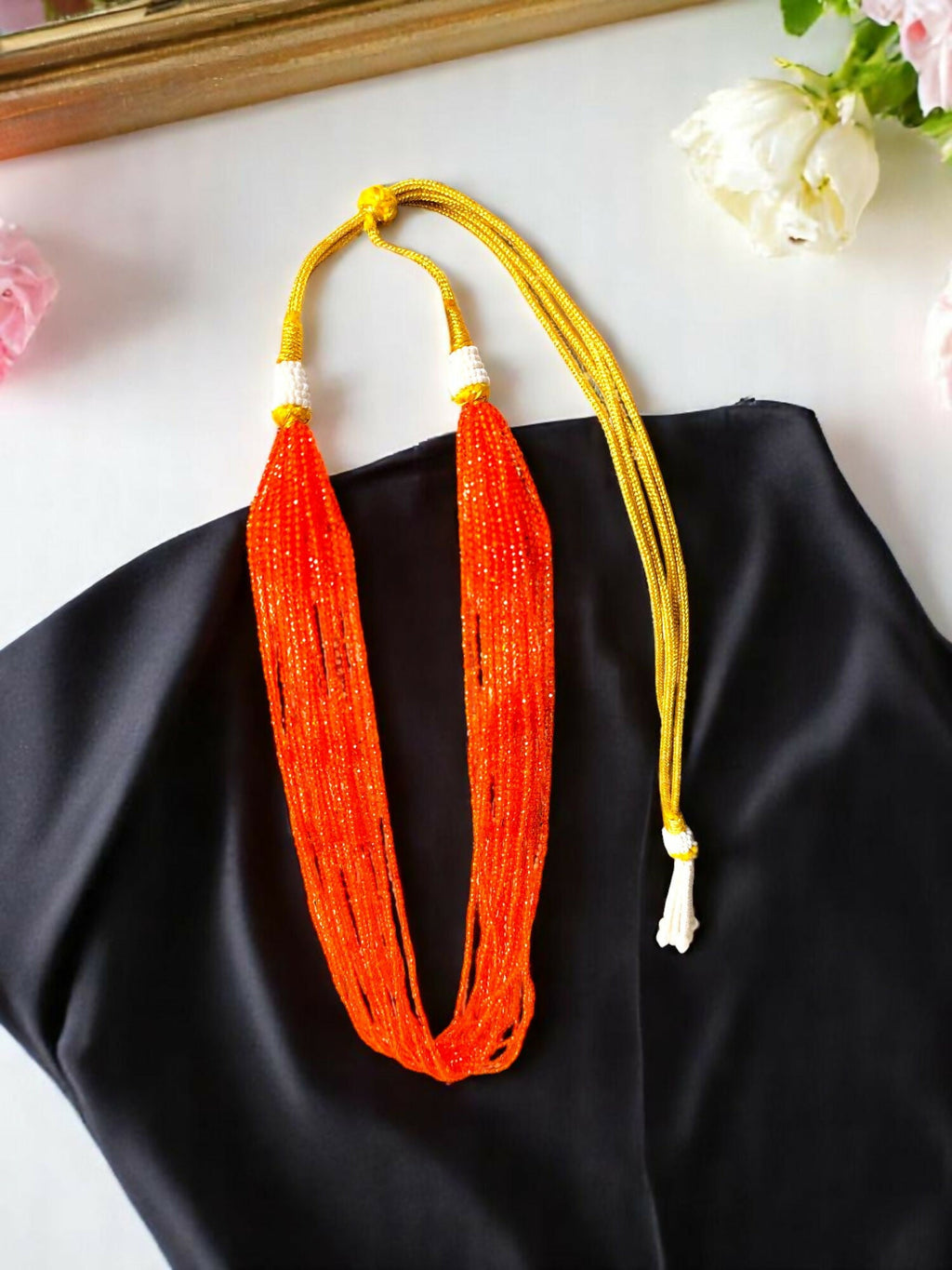 Inhanns Crystal Beads Luxe Edition – Multi-Layered Necklace - Orange