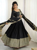 Teeya Creation Black Chinon Silk Gown - Distacart