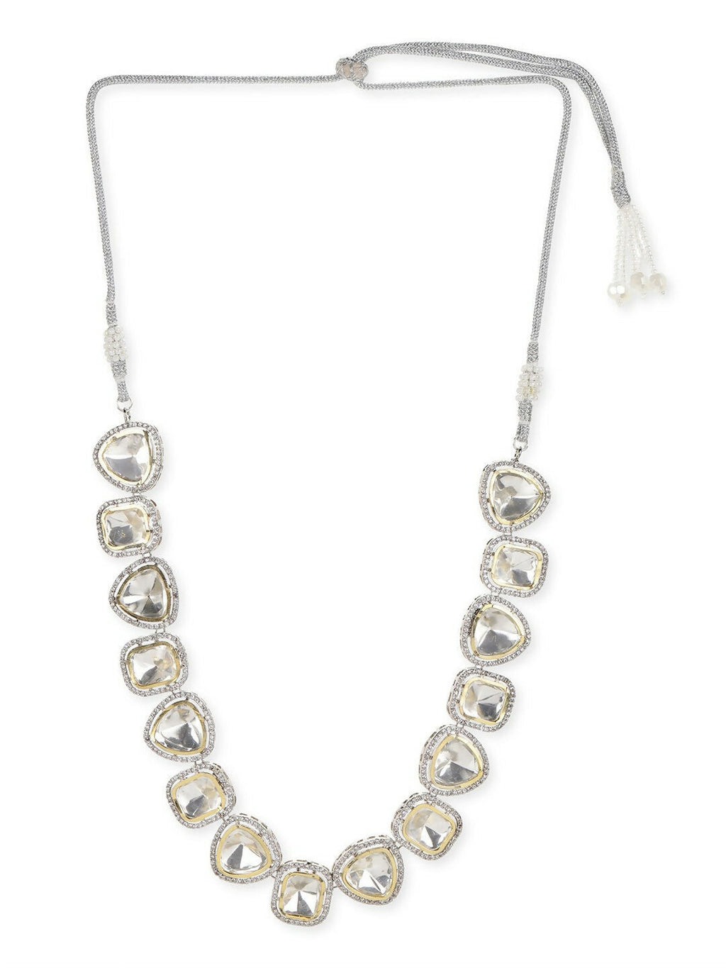 Kundan with Diamond Details Neckpiece- Ruby Raang