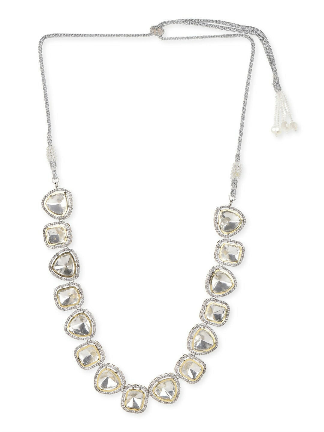 Kundan with Diamond Details Neckpiece- Ruby Raang