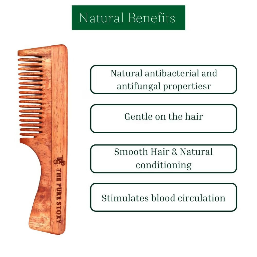 The Pure Story Oil Infused Neem Wood Handle Comb - Distacart