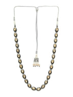 Dual Tone Kundan Neckpiece (silver) - Ruby Raang