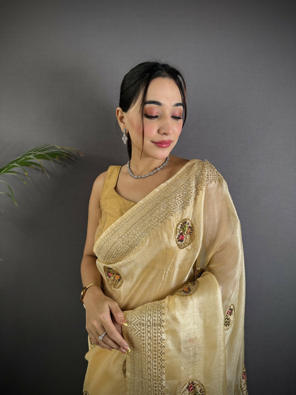 Joban Fashion Light Yellow Handloom Banarasi Organza Silk Khatali Butta Work Saree - Distacart