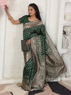 Shree Shyam Fashion Lichi Silk Blue Saree - Distacart