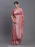 Shree Shyam Fashion Linen Cotton Peach Saree - Distacart