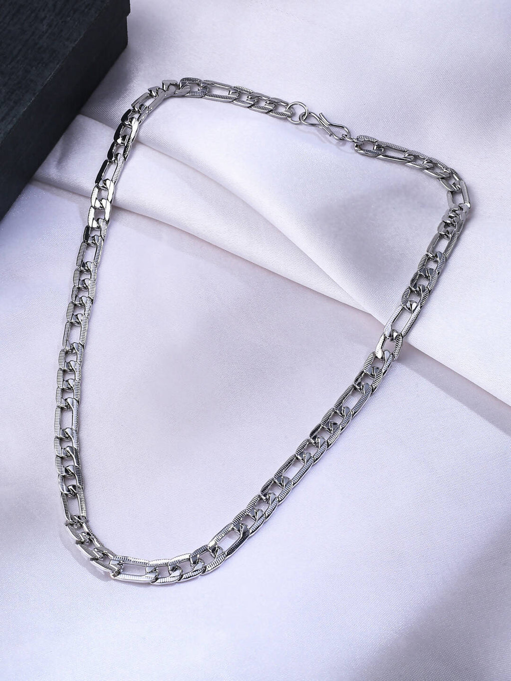 NVR Men Rhodium-Plated Stainless Steel Bohemian Chain
