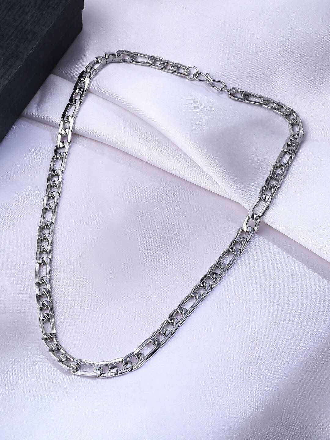 NVR Men Rhodium-Plated Stainless Steel Bohemian Chain