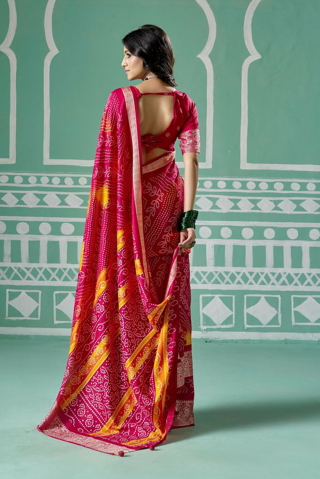 Joban Fashion Vicitra Silk Pink Soft Fabric With Digital Print Saree